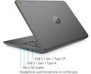 HP - 14" Touch-Screen Chromebook - Intel Celeron - 4GB Memory - 32GB eMMC Flash Memory - Grey - 14-CA061DX