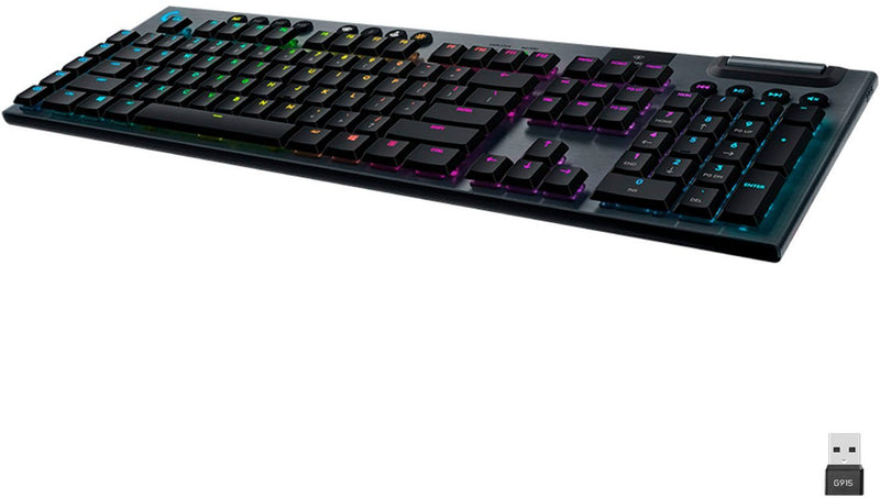 Logitech - G915 LIGHTSPEED Full-size Wireless Mechanical GL Clicky Switch Gaming Keyboard with RGB Backlighting - Black