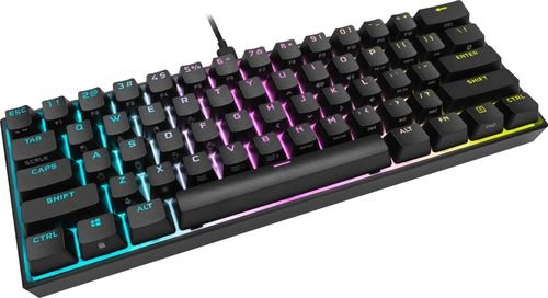 CORSAIR - K65 RGB Mini teclado para juegos con interruptor lineal Cherry MX SPEED mecánico 60% con cable y teclas PBT de doble disparo 