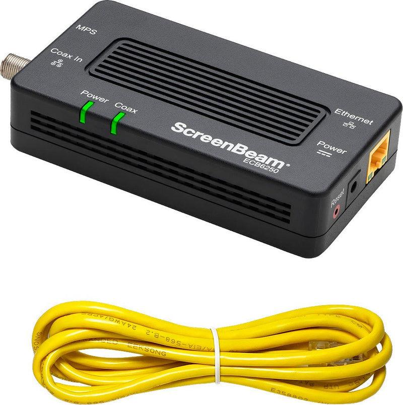ScreenBeam - Adaptador de red MoCA 2.5 para Ethernet sobre coaxial (paquete de 2) - Adaptador Ethernet coaxial de 2,5 GBPS a 1,0 GBPS - Negro 