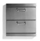 Lynx - Two Extra Large Drawers with 5" Offset Handles - Stainless Steel - LUDXL-1