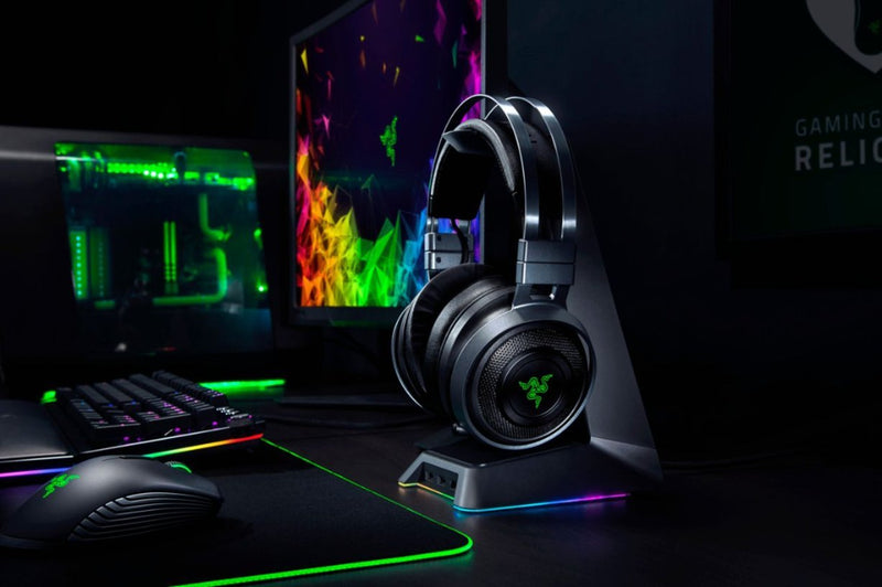 Razer - Nari Ultimate Wireless THX Spatial Audio Gaming Headset for PC, PS5, and PS4 - Gunmetal