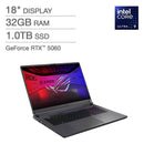 ASUS G815LM-IS96 - Rog Strix G18 18" Gaming Laptop - Intel Core Ultra 9 Processor 275HX - GeForce RTX 5060, 2.5K 240Hz/3ms Nebula Display - 32GB RAM, 1TB SSD