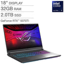 ASUS ROG Strix G18 18" Gaming Laptop - Intel Core Ultra 9 Processor 275HX - GeForce RTX 5070TI, 2.5K 240Hz/3ms Nebula Display - 32GB RAM, 2TB SSD - Windows 11 Home