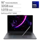 Lenovo Pro 9i Aura 16" — 3.2K 120Hz OLED (2560x1600) Touchscreen — Intel Core Ultra 9 386H Processor — 32GB RAM — 1TB SSD — GeForce RTX 5060 — Wi-Fi 7 — Win 11 Home With Copilot+ —Lenovo Pen Gen 2