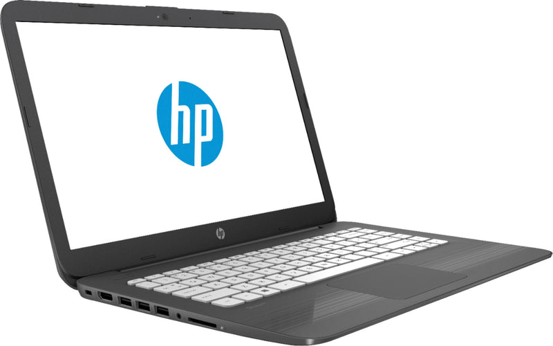 HP Stream 14" Laptop Intel Celeron 4GB Memory 64GB eMMC Flash Memory Textured Linear Grooves In Smoke Gray 14-CB112DX