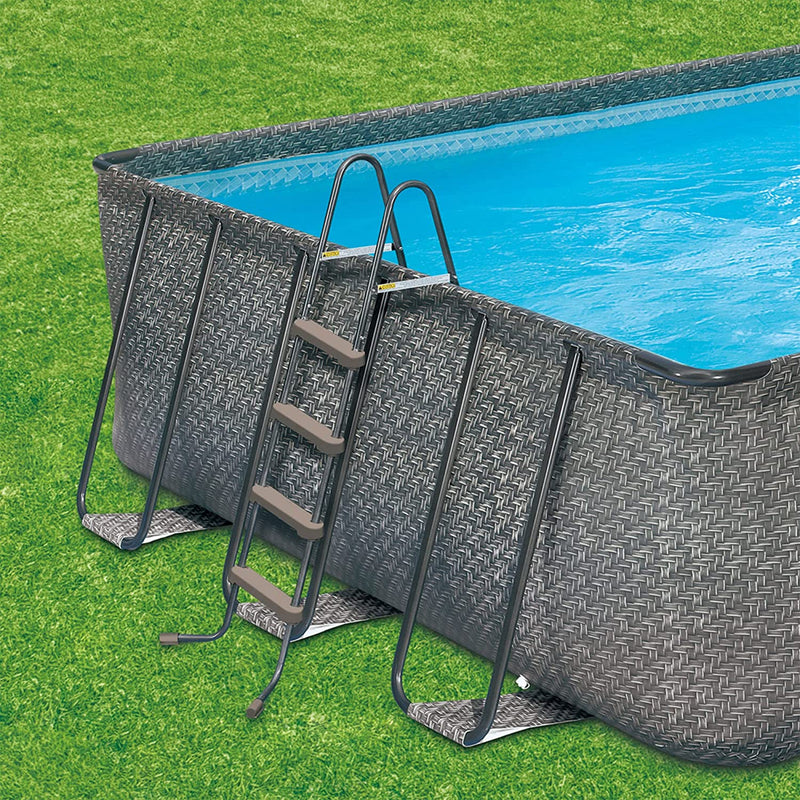 Summer Waves 24ft x 12ft x 52in Rectangle Above Ground Frame Pool Set - P42412521-U-A