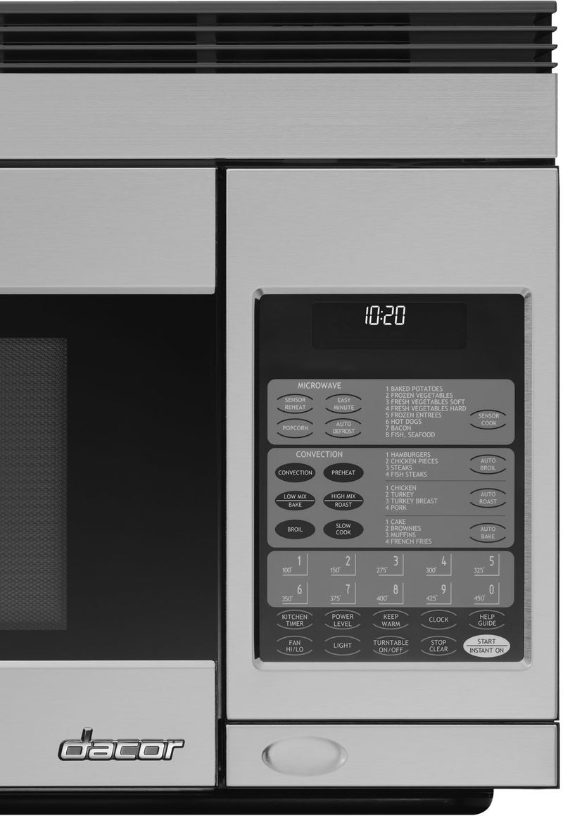 Dacor - 1.1 Cu. Ft. Convection Over-the-Range Microwave with Sensor Cooking - Stainless steel - PCOR30S