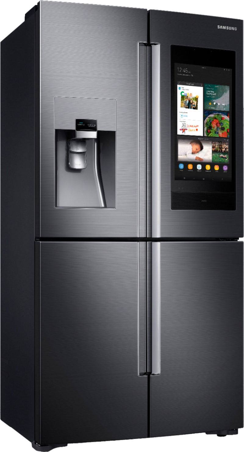 Samsung  Family Hub 22 Cu. Ft. 4-Door Flex French Door Counter-Depth Fingerprint Resistant Refrigerator - Black stainless steel RF22N9788SG