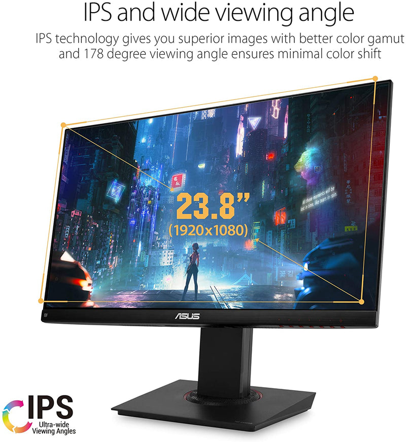 ASUS 23.8" IPS LCD FHD FreeSync Gaming Monitor (DisplayPort, DVI, HDMI) Black VG249Q